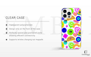 Phone Case Stickers Collage Pattern Clear Case for iPhone & Google Pixel