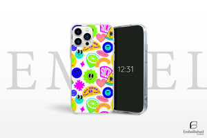 Phone Case Stickers Collage Pattern Clear Case for iPhone & Google Pixel