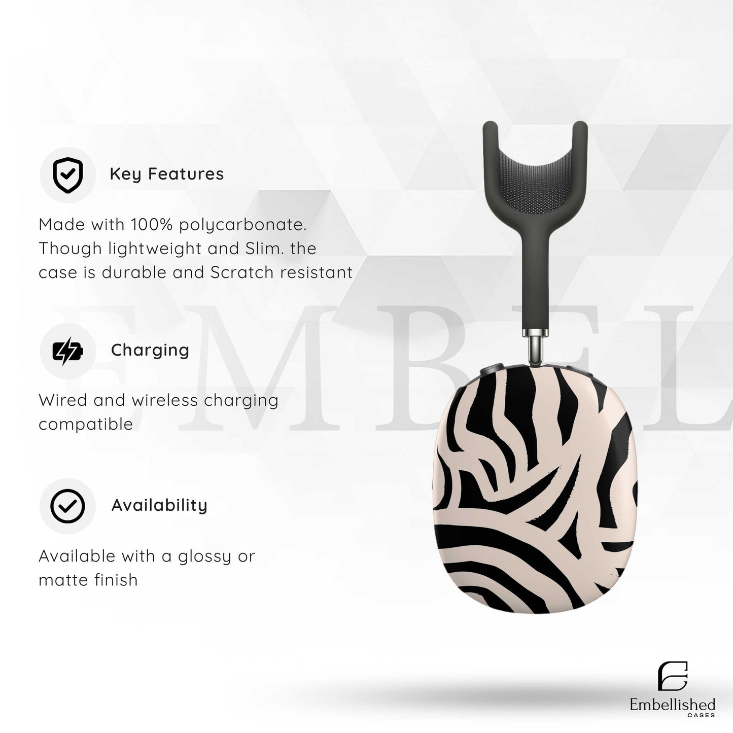 Wavy Abstract Groovy Cover For Airpods Max, Waves Retro Hard Plastic Protective Case for Airpods Max,Snap On Case for Airpods Max Headphones