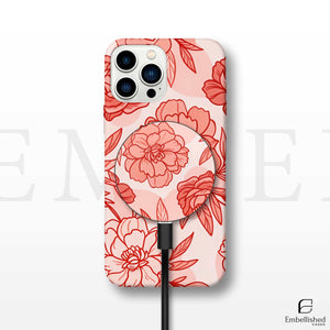 Floral Magnetic Tough Case - Stylish Protection for Your Phone Tropical Hibiscus Flowers Phone Case Cover for iPhone 16 15 14 Samsung Galaxy S25 S24 S23 Google Pixel 9 Pro 9 XL 9 8