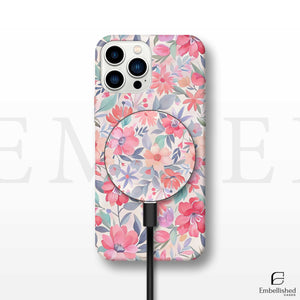 Floral Magnetic Tough Case for iPhone - Durable & Stylish Protection