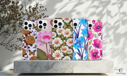 Floral Phone Case for iPhone – Stylish & Shockproof Protection - Embellished Cases