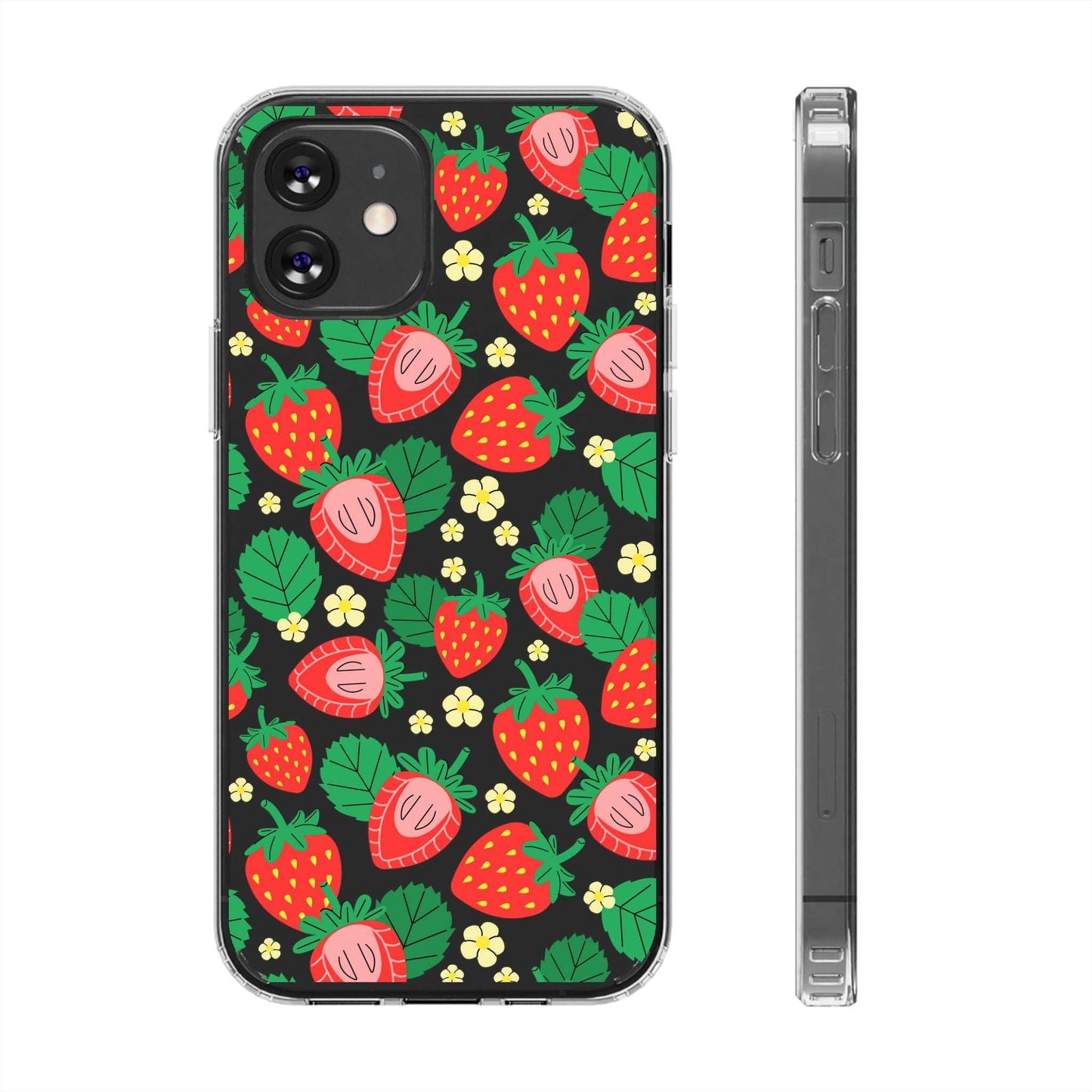 Fruit Stickers Summer Aesthetic Eat Your Veggies Clear iPhone Case For iPhone 14, iPhone 13, iPhone 12, iPhone 16 Pro, 15 Pro Max Cover