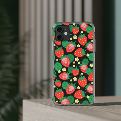 Fruit Stickers Summer Aesthetic Eat Your Veggies Clear iPhone Case For iPhone 14, iPhone 13, iPhone 12, iPhone 16 Pro, 15 Pro Max Cover