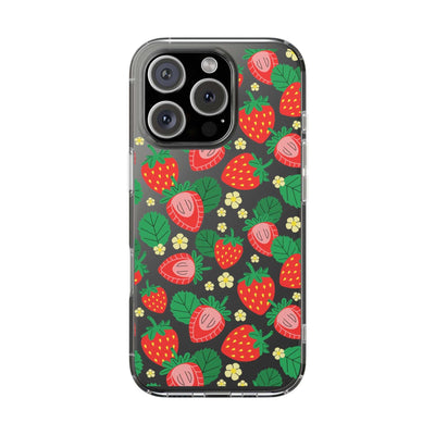 Fruit Stickers Summer Aesthetic Eat Your Veggies Clear iPhone Case For iPhone 14, iPhone 13, iPhone 12, iPhone 16 Pro, 15 Pro Max Cover