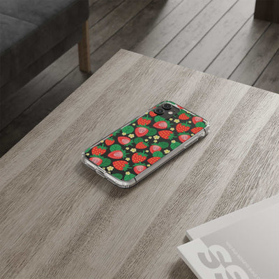 Fruit Stickers Summer Aesthetic Eat Your Veggies Clear iPhone Case For iPhone 14, iPhone 13, iPhone 12, iPhone 16 Pro, 15 Pro Max Cover