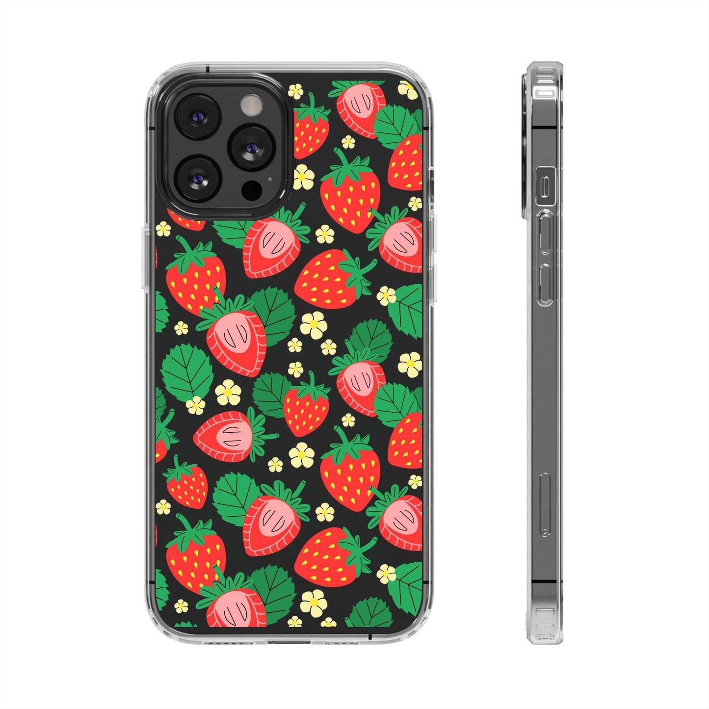 Fruit Stickers Summer Aesthetic Eat Your Veggies Clear iPhone Case For iPhone 14, iPhone 13, iPhone 12, iPhone 16 Pro, 15 Pro Max Cover