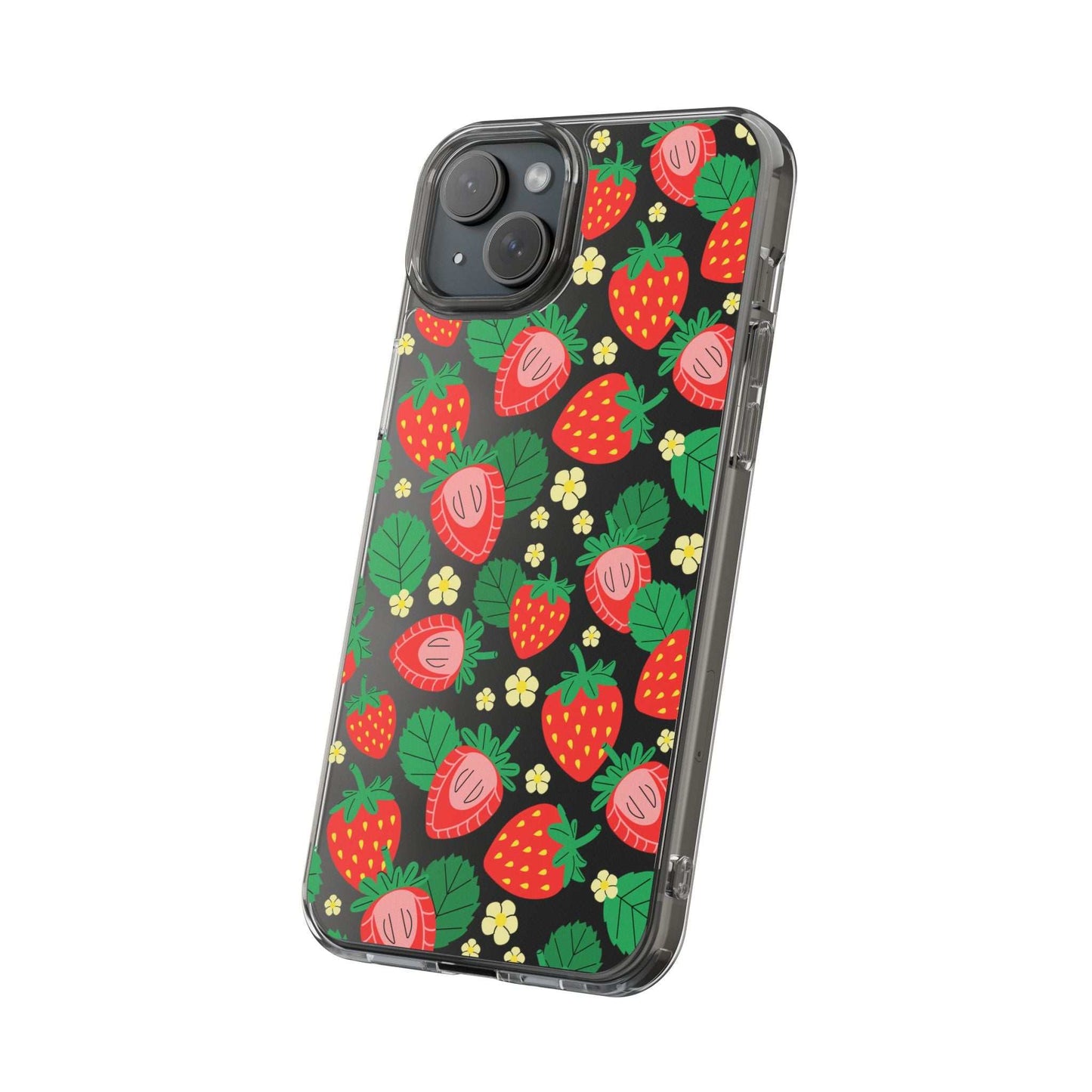 Fruit Stickers Summer Aesthetic Eat Your Veggies Clear iPhone Case For iPhone 14, iPhone 13, iPhone 12, iPhone 16 Pro, 15 Pro Max Cover