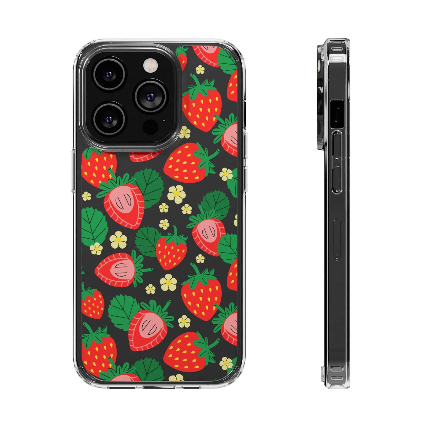 Fruit Stickers Summer Aesthetic Eat Your Veggies Clear iPhone Case For iPhone 14, iPhone 13, iPhone 12, iPhone 16 Pro, 15 Pro Max Cover