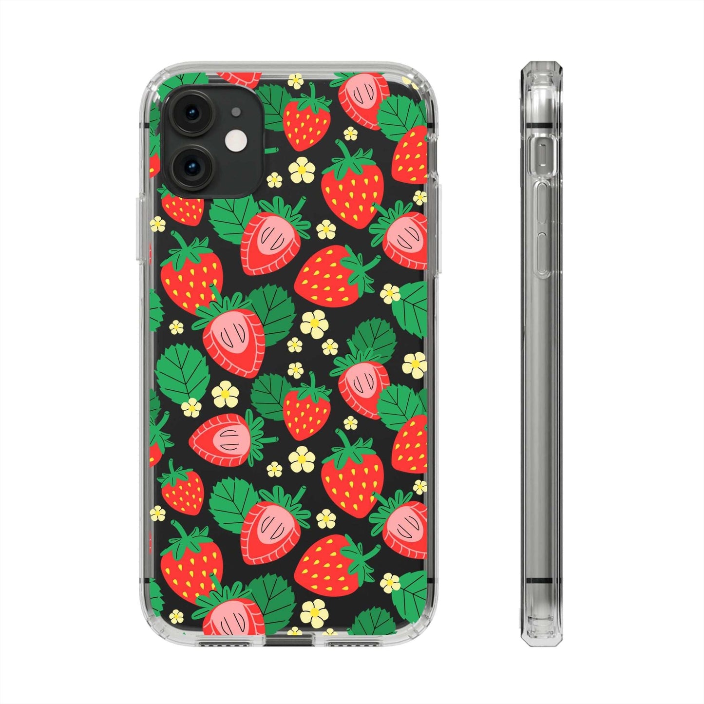 Fruit Stickers Summer Aesthetic Eat Your Veggies Clear iPhone Case For iPhone 14, iPhone 13, iPhone 12, iPhone 16 Pro, 15 Pro Max Cover