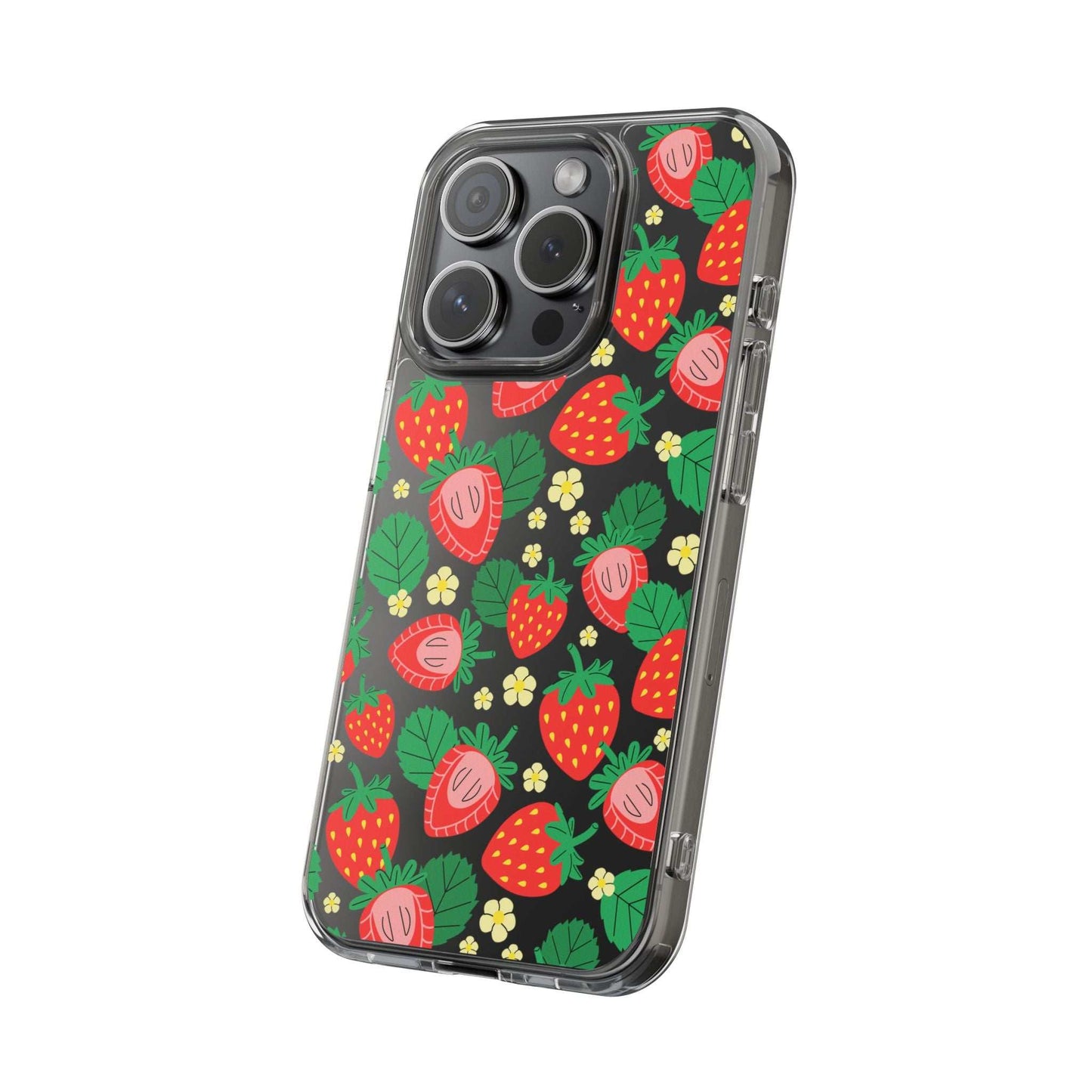 Fruit Stickers Summer Aesthetic Eat Your Veggies Clear iPhone Case For iPhone 14, iPhone 13, iPhone 12, iPhone 16 Pro, 15 Pro Max Cover