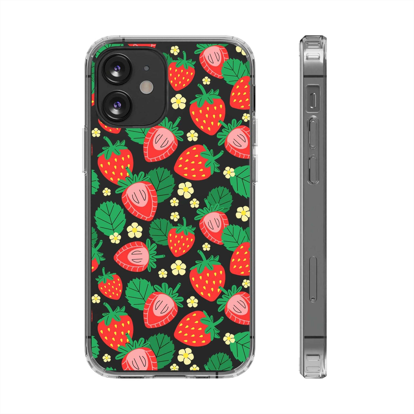 Fruit Stickers Summer Aesthetic Eat Your Veggies Clear iPhone Case For iPhone 14, iPhone 13, iPhone 12, iPhone 16 Pro, 15 Pro Max Cover