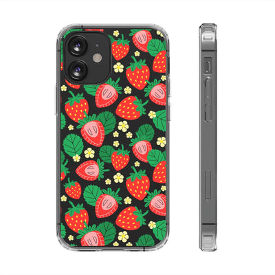 Fruit Stickers Summer Aesthetic Eat Your Veggies Clear iPhone Case For iPhone 14, iPhone 13, iPhone 12, iPhone 16 Pro, 15 Pro Max Cover
