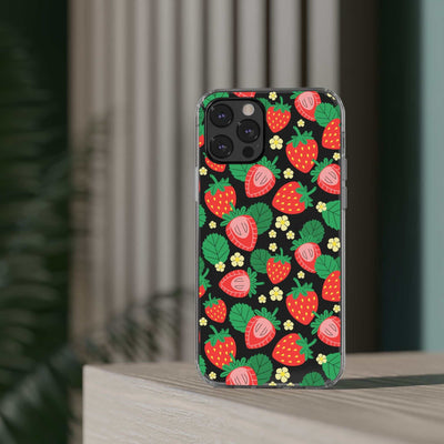 Fruit Stickers Summer Aesthetic Eat Your Veggies Clear iPhone Case For iPhone 14, iPhone 13, iPhone 12, iPhone 16 Pro, 15 Pro Max Cover