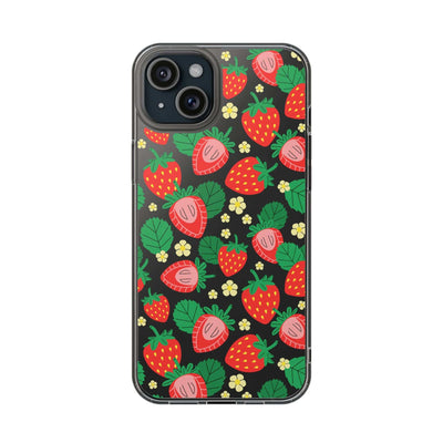 Fruit Stickers Summer Aesthetic Eat Your Veggies Clear iPhone Case For iPhone 14, iPhone 13, iPhone 12, iPhone 16 Pro, 15 Pro Max Cover