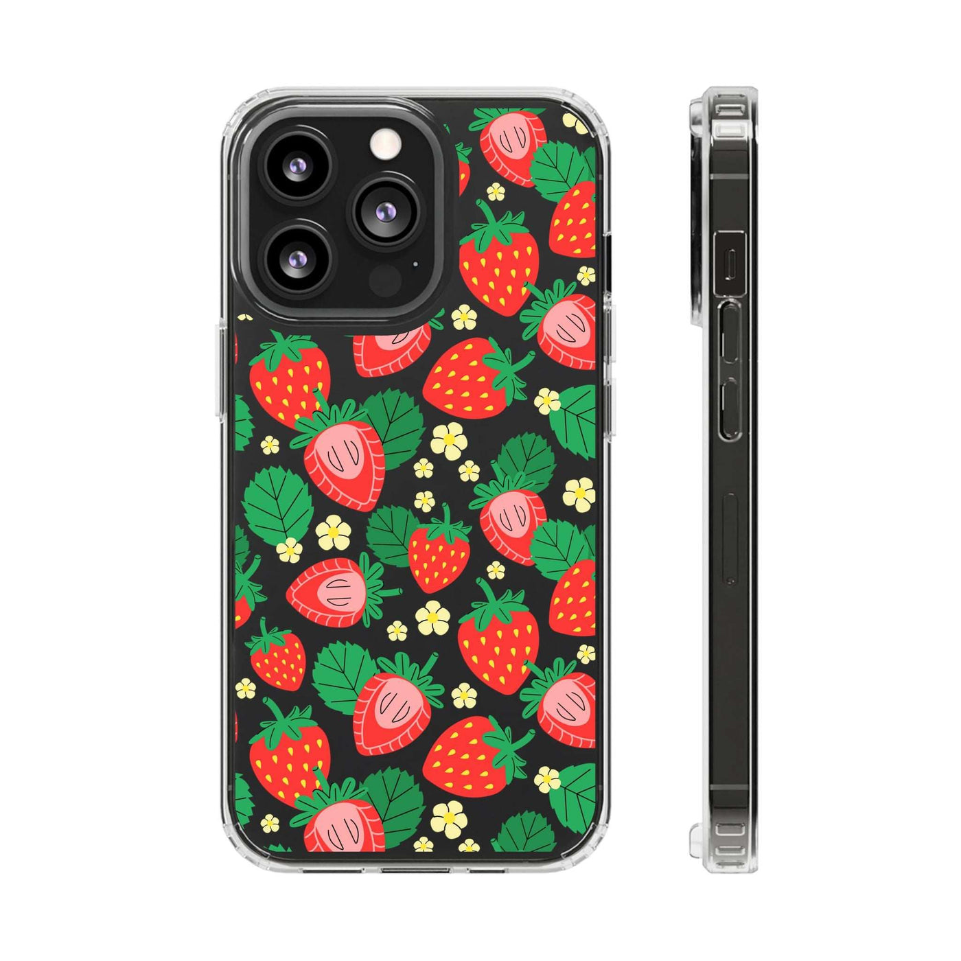 Fruit Stickers Summer Aesthetic Eat Your Veggies Clear iPhone Case For iPhone 14, iPhone 13, iPhone 12, iPhone 16 Pro, 15 Pro Max Cover