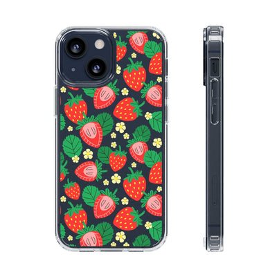 Fruit Stickers Summer Aesthetic Eat Your Veggies Clear iPhone Case For iPhone 14, iPhone 13, iPhone 12, iPhone 16 Pro, 15 Pro Max Cover