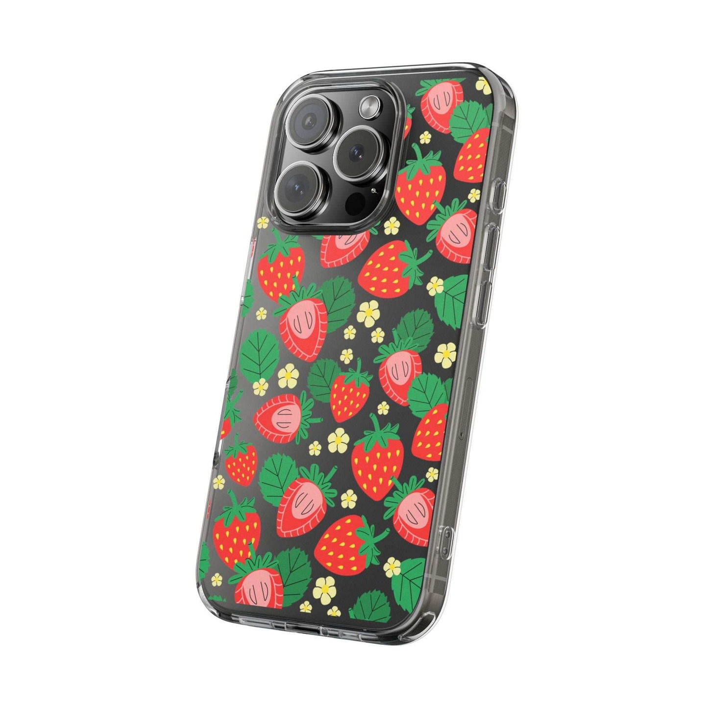 Fruit Stickers Summer Aesthetic Eat Your Veggies Clear iPhone Case For iPhone 14, iPhone 13, iPhone 12, iPhone 16 Pro, 15 Pro Max Cover