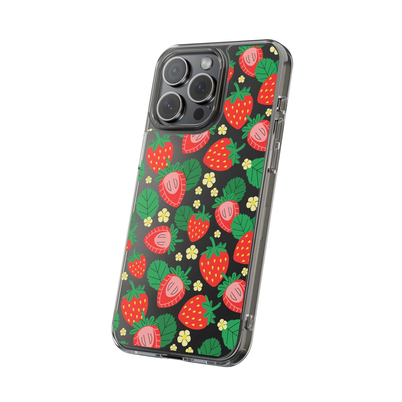 Fruit Stickers Summer Aesthetic Eat Your Veggies Clear iPhone Case For iPhone 14, iPhone 13, iPhone 12, iPhone 16 Pro, 15 Pro Max Cover