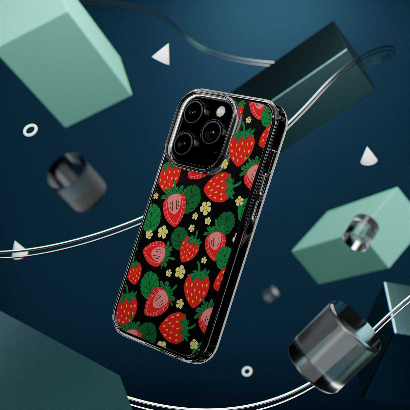 Fruit Stickers Summer Aesthetic Eat Your Veggies Clear iPhone Case For iPhone 14, iPhone 13, iPhone 12, iPhone 16 Pro, 15 Pro Max Cover