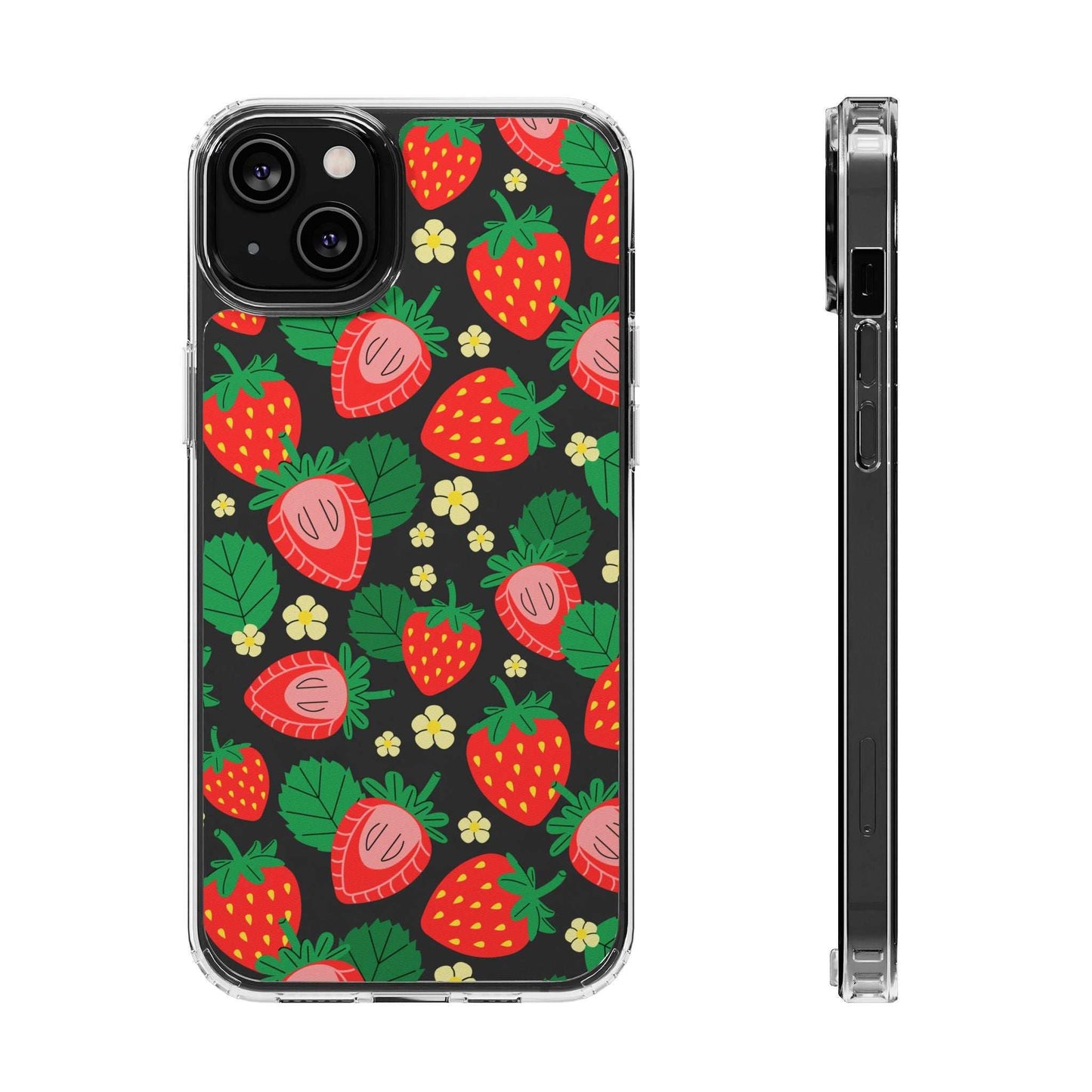 Fruit Stickers Summer Aesthetic Eat Your Veggies Clear iPhone Case For iPhone 14, iPhone 13, iPhone 12, iPhone 16 Pro, 15 Pro Max Cover