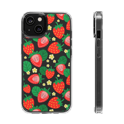 Fruit Stickers Summer Aesthetic Eat Your Veggies Clear iPhone Case For iPhone 14, iPhone 13, iPhone 12, iPhone 16 Pro, 15 Pro Max Cover