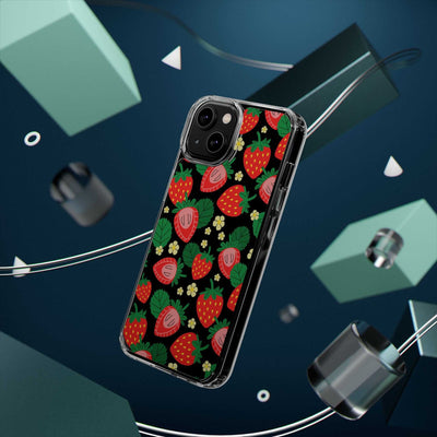 Fruit Stickers Summer Aesthetic Eat Your Veggies Clear iPhone Case For iPhone 14, iPhone 13, iPhone 12, iPhone 16 Pro, 15 Pro Max Cover
