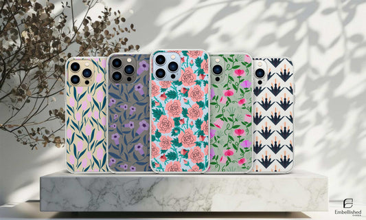 Clear Cases Vintage Floral Phone Case, Compatible for iPhone 16 15 14 13 12 11 Pro Max 8 Plus X, Samsung Galaxy S24 S23 S22 S20 Ultra alongside Huawei and Google Pixel model.