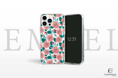 Clear Cases Vintage Floral Phone Case, Compatible for iPhone 16 15 14 13 12 11 Pro Max 8 Plus X, Samsung Galaxy S24 S23 S22 S20 Ultra alongside Huawei and Google Pixel model.