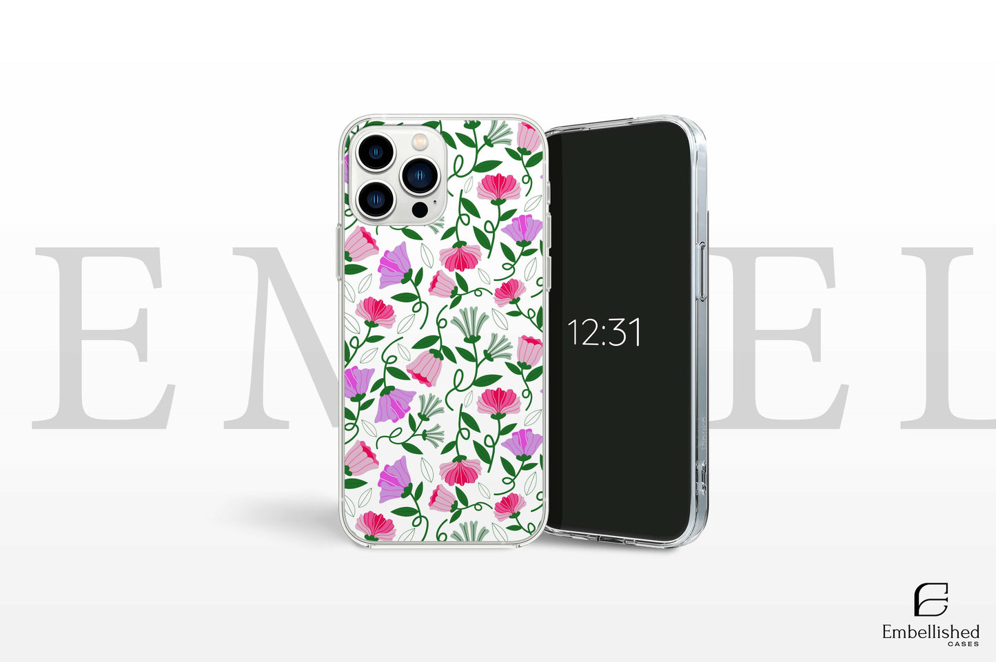 Clear Cases Vintage Floral Phone Case, Compatible for iPhone 16 15 14 13 12 11 Pro Max 8 Plus X, Samsung Galaxy S24 S23 S22 S20 Ultra alongside Huawei and Google Pixel model.