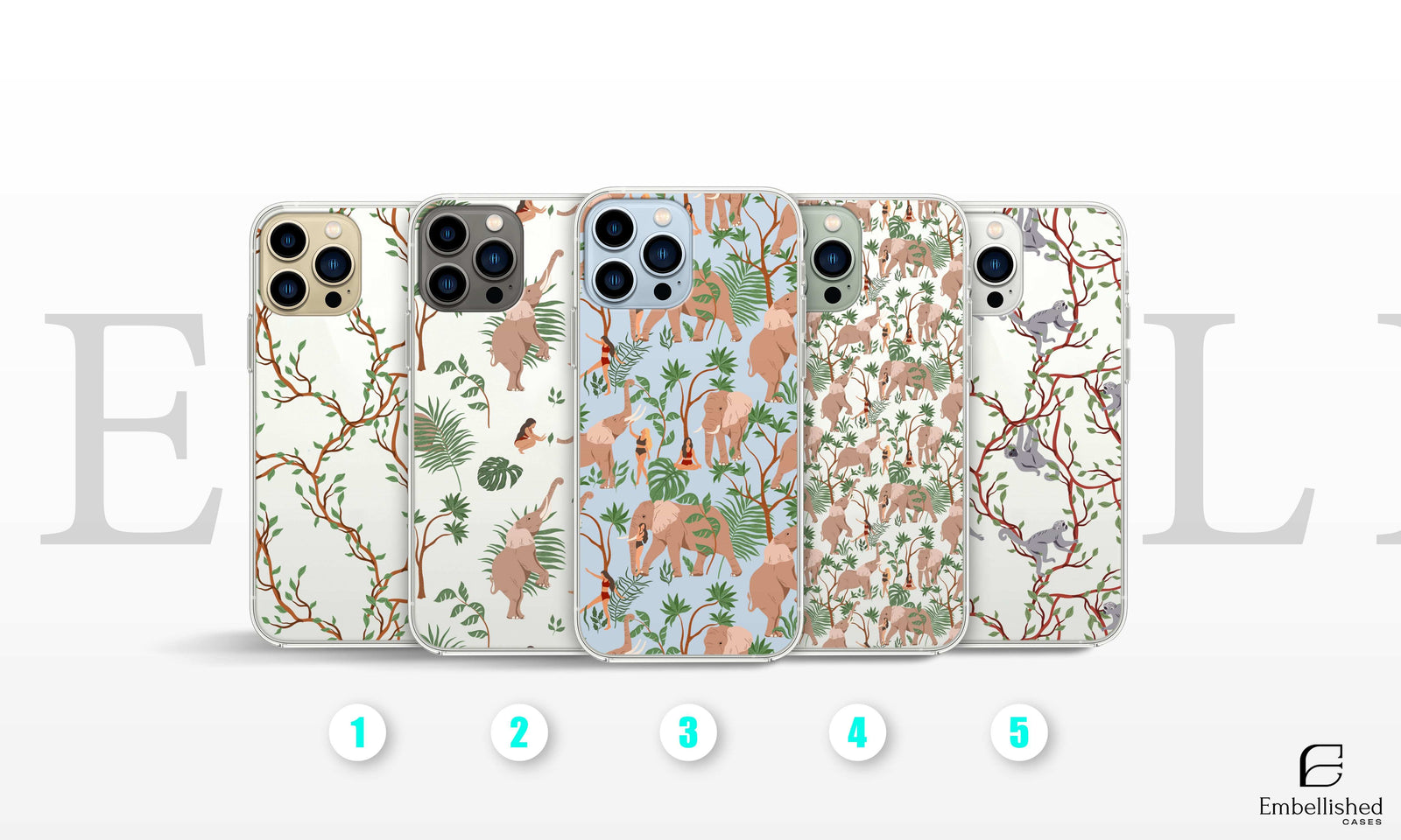 Elephant Phone Case, Wildlife Gift, Elephant Animal Lover Gift, Iphone 15, 14, 13, 12, 11, X, SE, Galaxy S, Note, A, Custom Phone Case