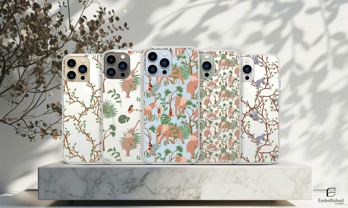 Elephant Phone Case, Wildlife Gift, Elephant Animal Lover Gift, Iphone 15, 14, 13, 12, 11, X, SE, Galaxy S, Note, A, Custom Phone Case