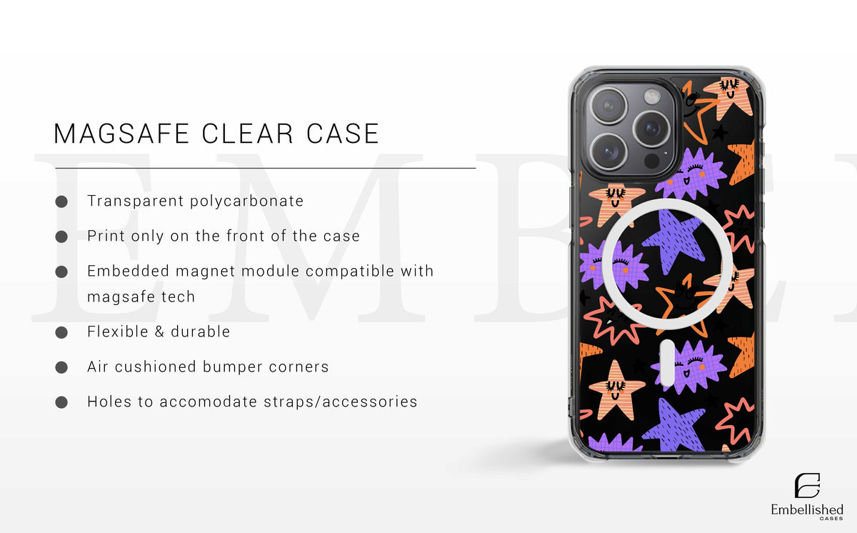 Phone Case Stickers Collage Pattern Clear Case for iPhone & Google Pixel