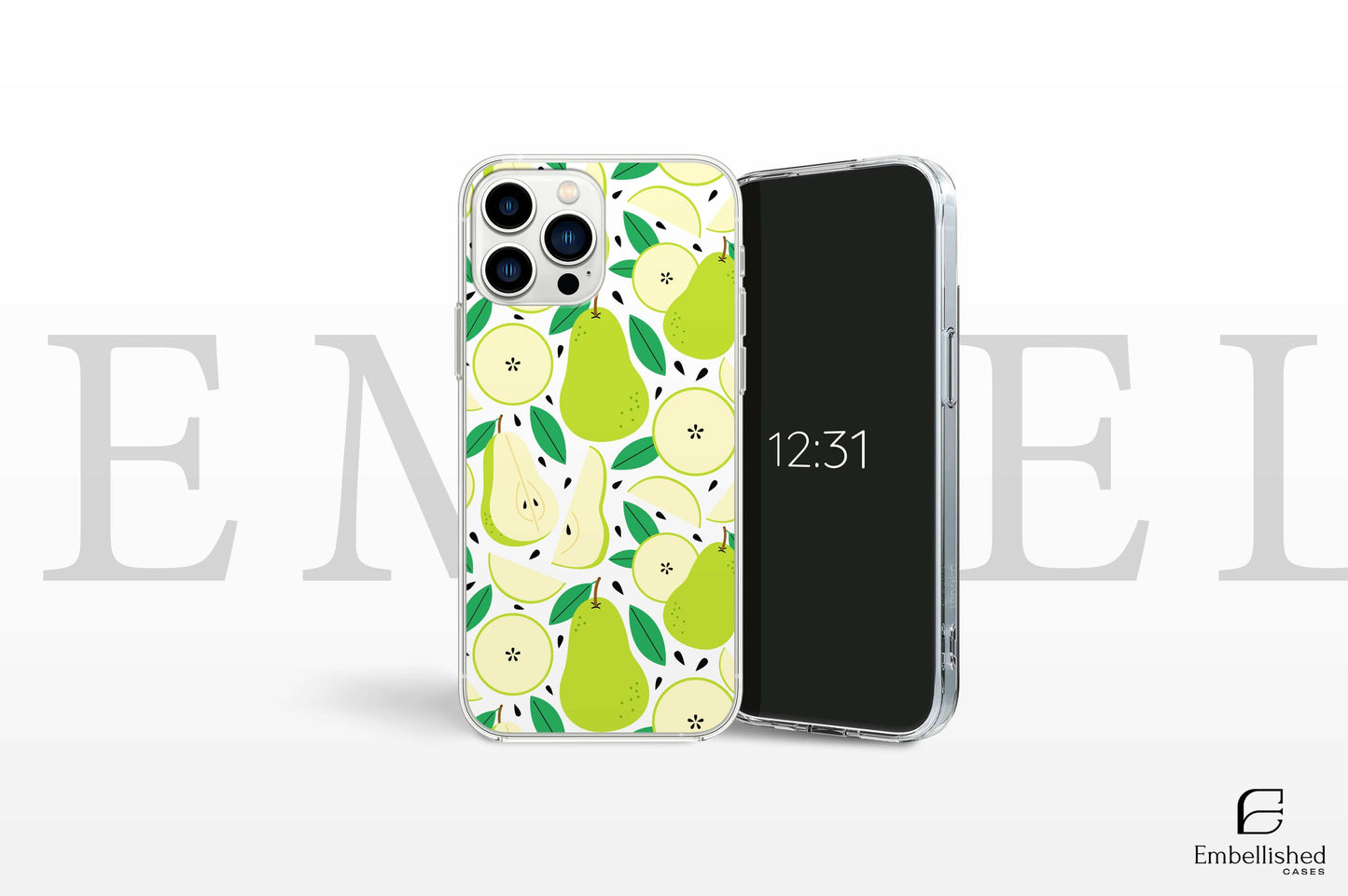 Fruit Stickers Summer Aesthetic Eat Your Veggies Clear iPhone Case For iPhone 14, iPhone 13, iPhone 12, iPhone 16 Pro, 15 Pro Max Cover