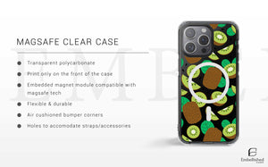 Fruit Stickers Summer Aesthetic Eat Your Veggies Clear iPhone Case For iPhone 14, iPhone 13, iPhone 12, iPhone 16 Pro, 15 Pro Max Cover