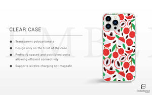 Fruit Stickers Summer Aesthetic Eat Your Veggies Clear iPhone Case For iPhone 14, iPhone 13, iPhone 12, iPhone 16 Pro, 15 Pro Max Cover