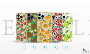 Fruit Stickers Summer Aesthetic Eat Your Veggies Clear iPhone Case For iPhone 14, iPhone 13, iPhone 12, iPhone 16 Pro, 15 Pro Max Cover