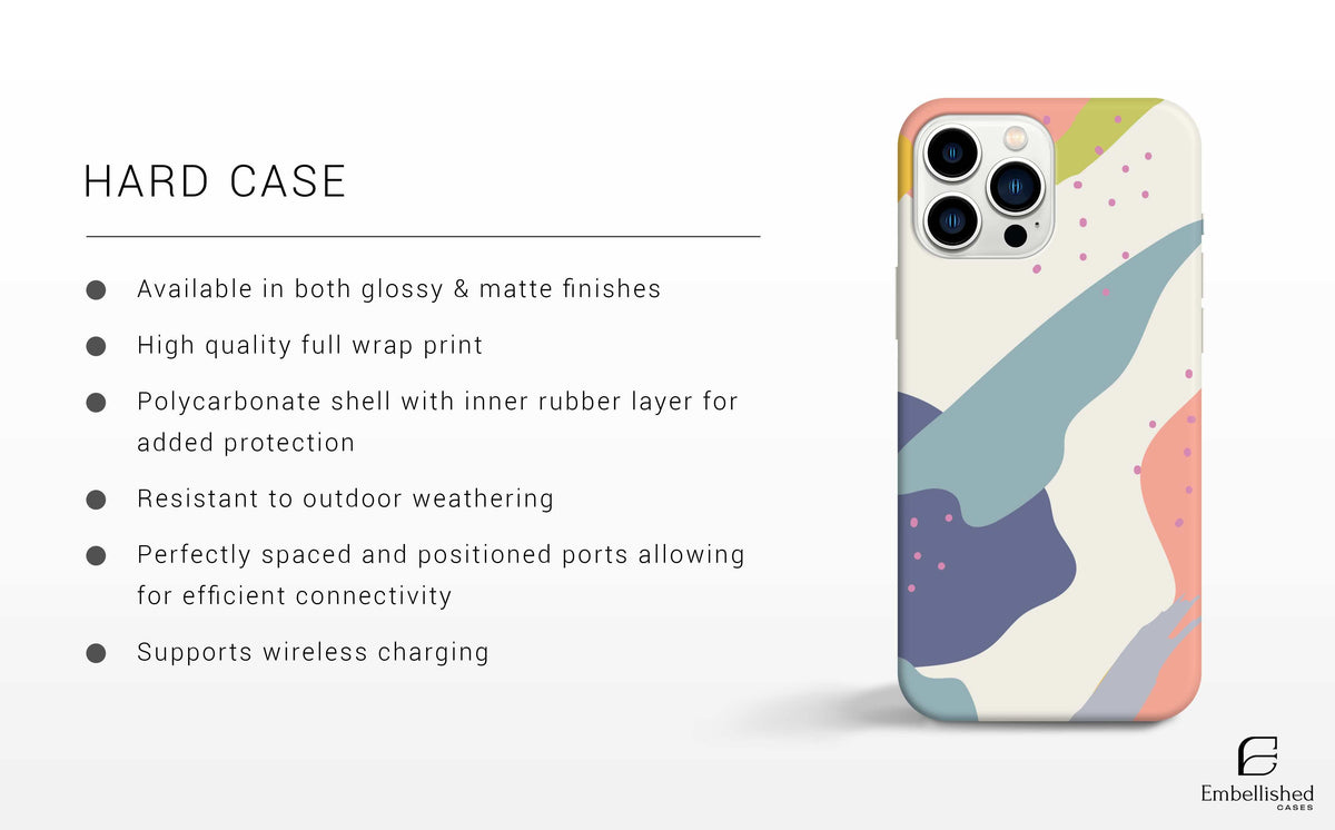 Phone Case | BOHO ABSTRACT ART | Wavy Lines, Red, Green, Blue | iPhone 16 Pro Max, 15, 14 Pro Max