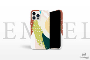 Phone Case | BOHO ABSTRACT ART | Wavy Lines, Red, Green, Blue | iPhone 16 Pro Max, 15, 14 Pro Max