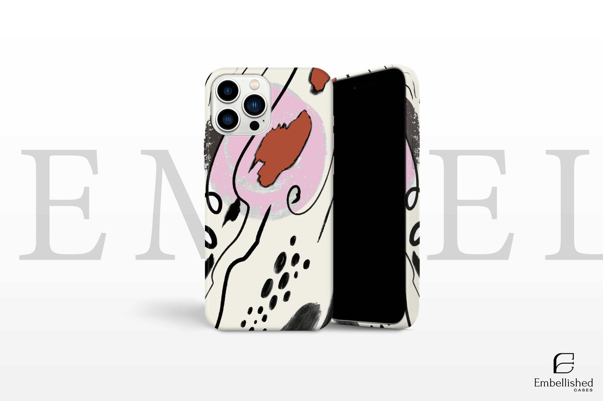 Phone Case | BOHO ABSTRACT ART | Wavy Lines, Red, Green, Blue | iPhone 16 Pro Max, 15, 14 Pro Max