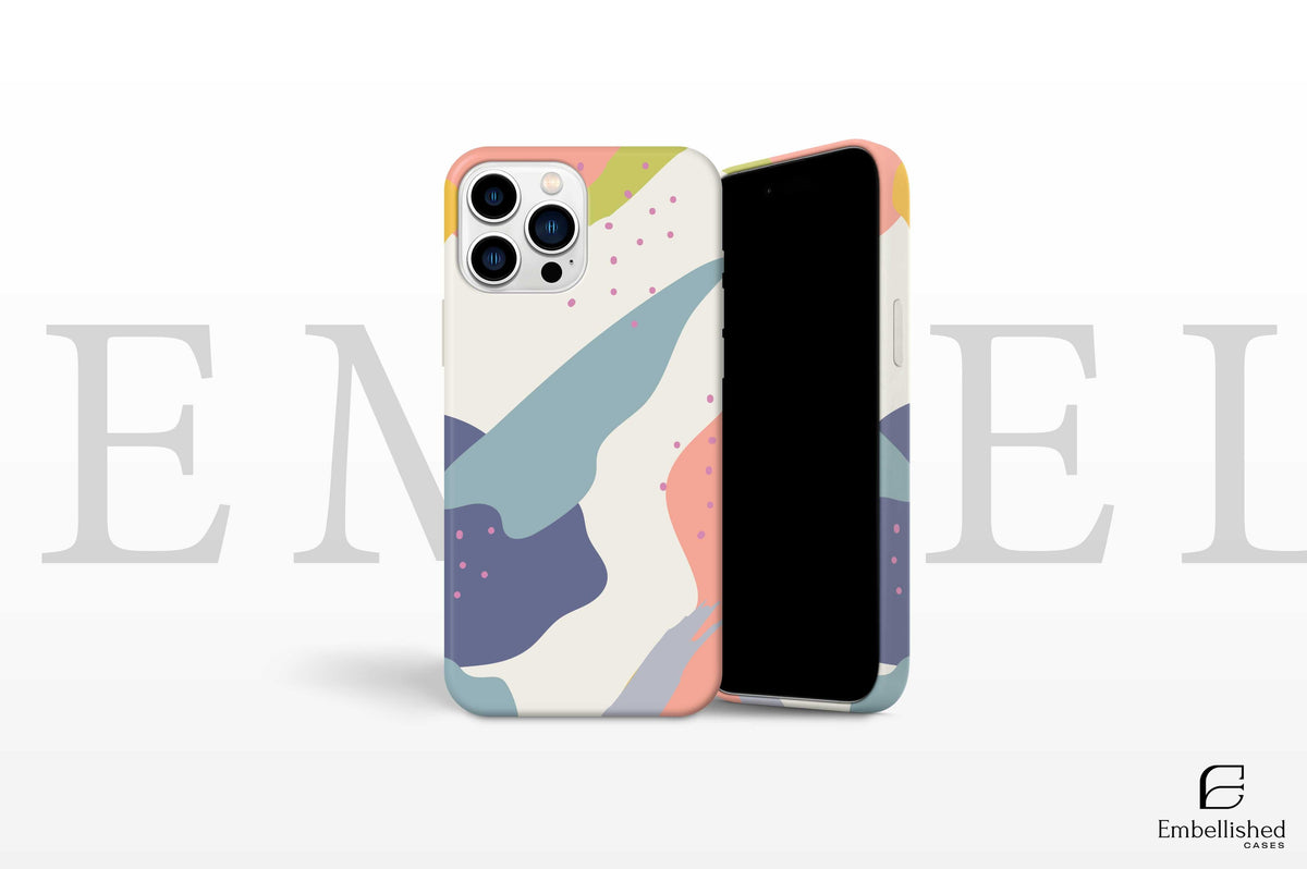 Phone Case | BOHO ABSTRACT ART | Wavy Lines, Red, Green, Blue | iPhone 16 Pro Max, 15, 14 Pro Max