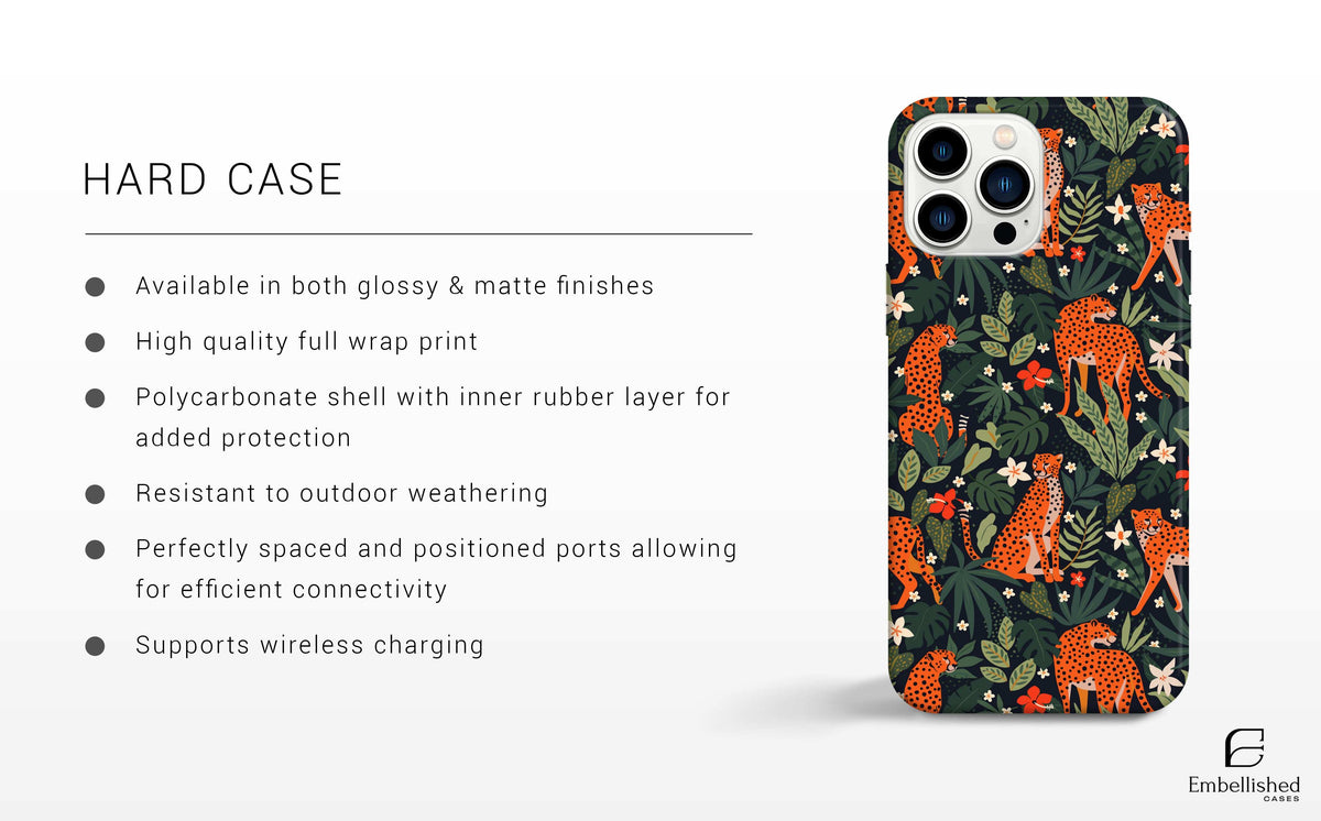 Exotic Leopard Phone Case Wildlife Cat Cover for iPhone 14Pro, 13, 12, 11, XR, 7, 8, Samsung S23, S22, S21FE, A53, A14, A13, Pixel 7, 6A