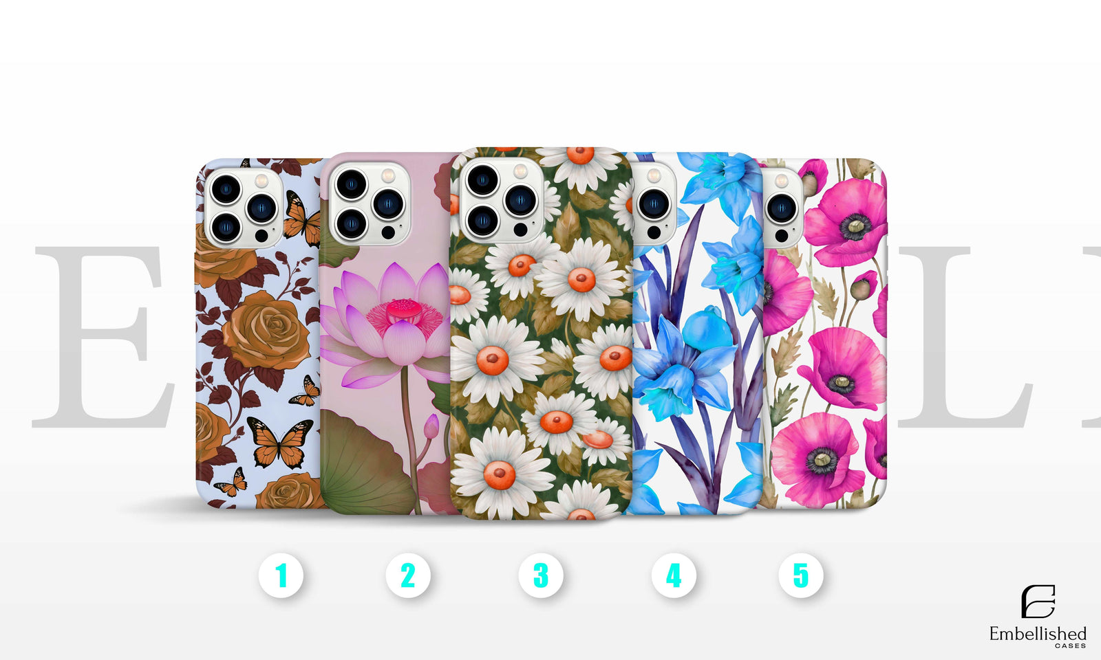 Floral Phone Case for iPhone 15 14 13 12 11 Pro Max plus 7 8 XR X XS Max Shockproof Protective Trending iPhone Case
