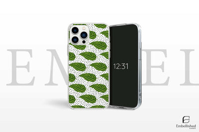 Phone Case Tropical Leaves Clear Phone Case for iPhone 16, iPhone 15, iPhone 14, iPhone 13, 12 Pro , Samsung S21, S20 Ultra, Google Pixel 5 OnePlus 9
