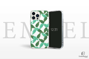 Phone Case Tropical Leaves Clear Phone Case for iPhone 16, iPhone 15, iPhone 14, iPhone 13, 12 Pro , Samsung S21, S20 Ultra, Google Pixel 5 OnePlus 9