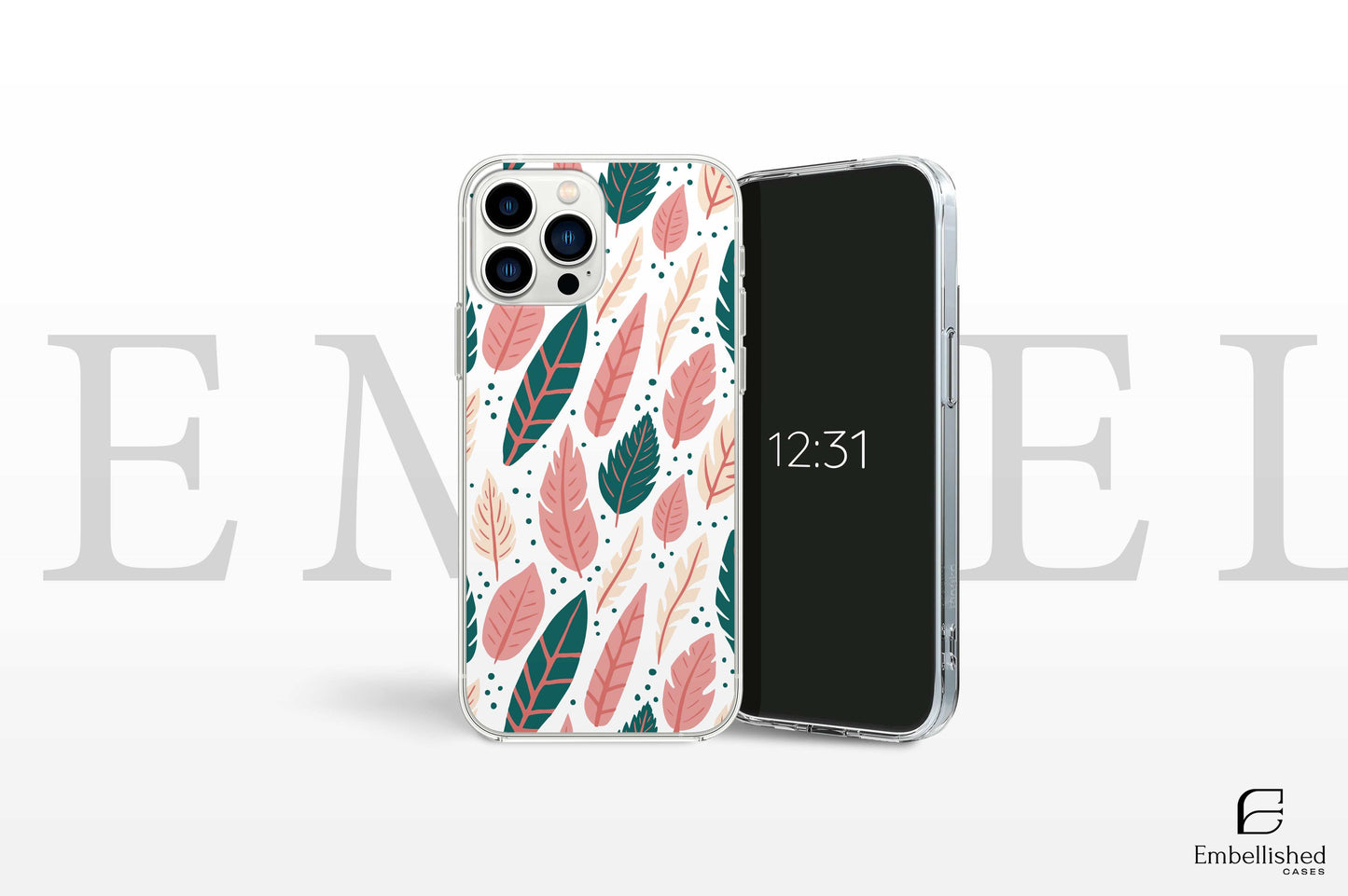 Phone Case Tropical Leaves Clear Phone Case for iPhone 16, iPhone 15, iPhone 14, iPhone 13, 12 Pro , Samsung S21, S20 Ultra, Google Pixel 5 OnePlus 9