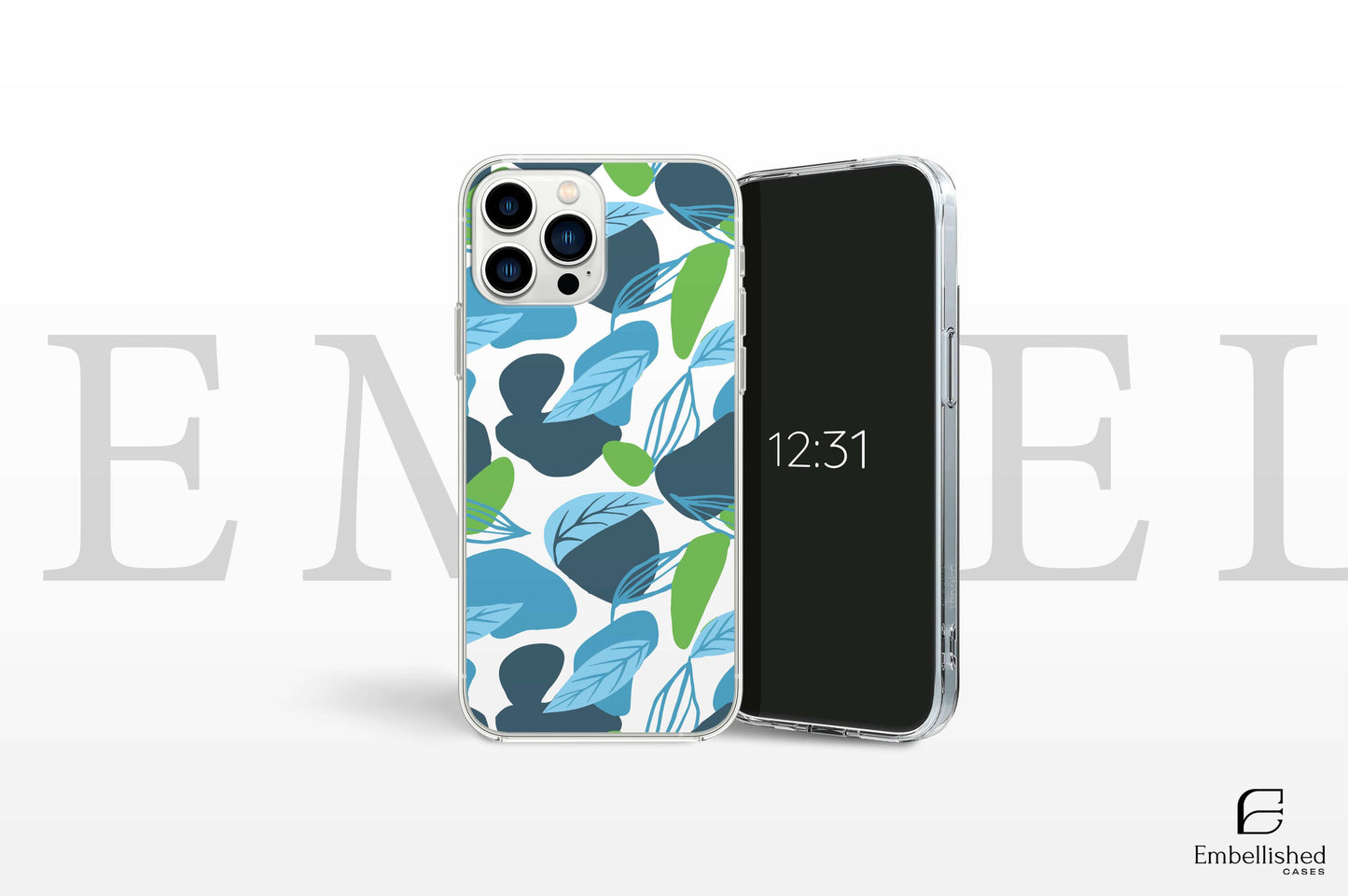 Phone Case Tropical Leaves Clear Phone Case for iPhone 16, iPhone 15, iPhone 14, iPhone 13, 12 Pro , Samsung S21, S20 Ultra, Google Pixel 5 OnePlus 9