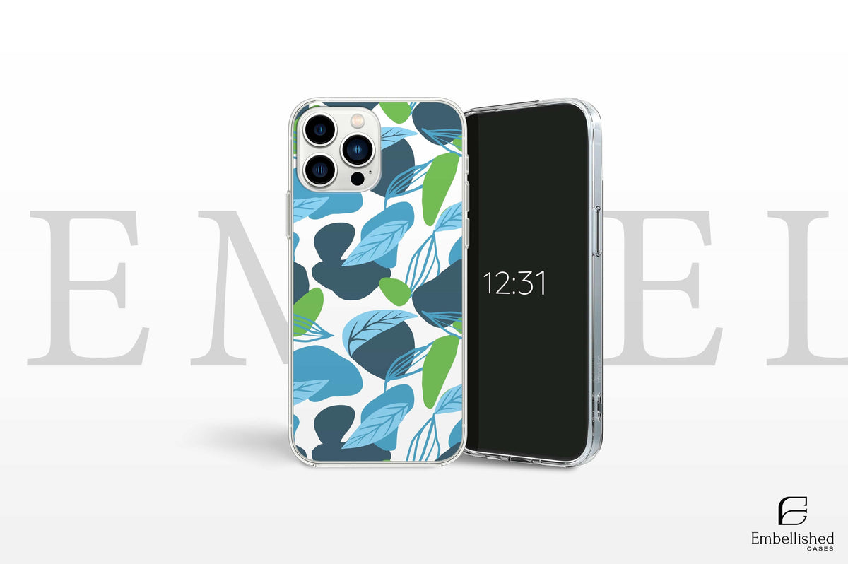 Phone Case Tropical Leaves Clear Phone Case for iPhone 16, iPhone 15, iPhone 14, iPhone 13, 12 Pro , Samsung S21, S20 Ultra, Google Pixel 5 OnePlus 9