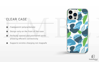 Phone Case Tropical Leaves Clear Phone Case for iPhone 16, iPhone 15, iPhone 14, iPhone 13, 12 Pro , Samsung S21, S20 Ultra, Google Pixel 5 OnePlus 9