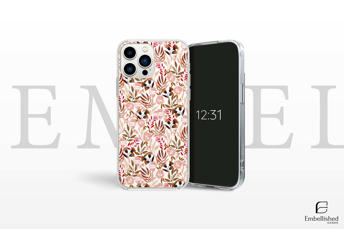 iPhone Case, Flower Pattern Gift for Her, Protective Phone Accessory